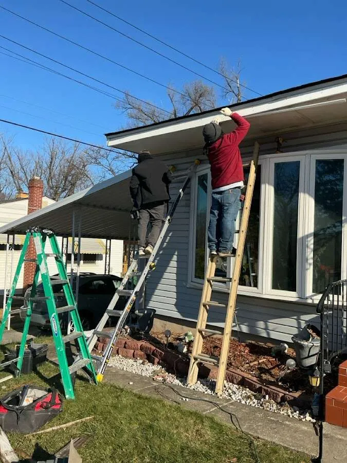 Restoration crew performing exterior repair in Northchase